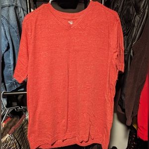 Red Basic V Neck